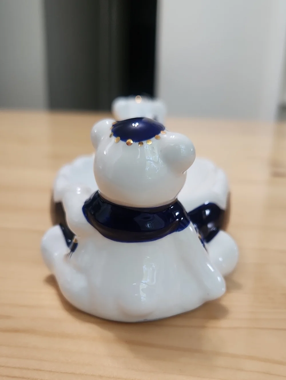 Vintage Hanukkah Polar Bears Wearing Kippot Yamikas Star Of David Dish Ceramic